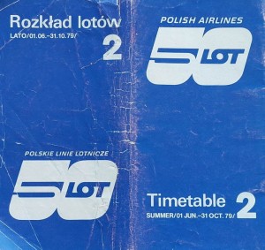 Rozkład lotów PLL LOT - Lato 1979 - reklama Pol-Mot Polonez, Bumar, Agromet