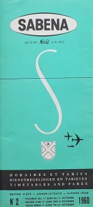Rozkład lotów Sabena - Belgian World Airlines 1960