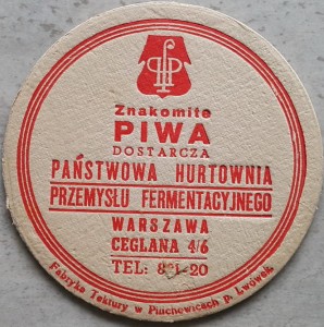 Podstawka pod piwo - PHPF - Państwowa Hurtownia Przemysłu Fermentacyjnego