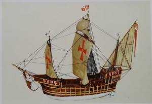 Pocztówka Santa Maria - statek Krzysztofa Kolumba z 1492 r - fot. T. Biliński
