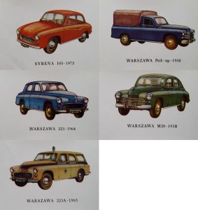 Kalkomania z PRL-u - Syrena 105, Warszawa Pick-up, 223, M20, 223A