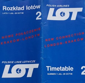 Rozkład lotów PLL LOT - Lato 1988