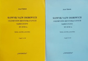 Bubak - Słownik nazw osobowych i elementów identyfikacyjnych Sądecczyzny XV-XVII w. - Imiona, nazwiska, przezwiska - Część 1 i 2
