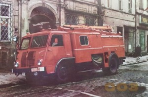 Jelcz 003 samochód gaśniczy - Polmo Pol-Mot - prospekt folder reklamowy