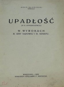 Słomiński - Upadłość w wyrokach - wyd. 1924