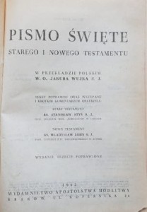 Pismo Święte Starego i Nowego Testamentu w przekładzie Jakuba Wujka - wyd. 1962