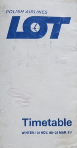 Rozkład lotów PLL LOT - Zima 1980 - 1981