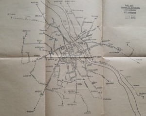 Informator i plan sieci tramwajów autobusów i trolejbusów - Warszawa 1954