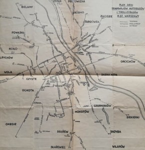 Informator i plan sieci tramwajów, autobusów i trolejbusów - Warszawa 1950