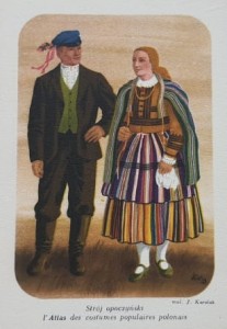 Pocztówka - Strój opoczyński - il. J. Karolak