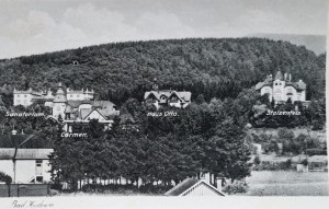 Pocztówka Kudowa Zdrój - Bad Kudowa - Sanatorium, Carmen, Haus Otto, Stolzenfels