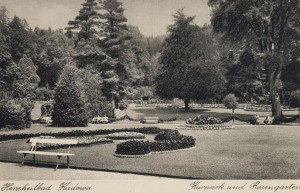 Pocztówka Kudowa Zdrój - Herzheilbad Kudowa - Kurpark und Rosengarten