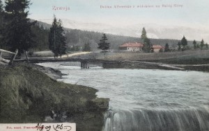 Pocztówka Zawoja - Dolina Albrechta z widokiem na Babią Górę