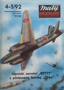 Mały Modelarz (1992) - 04-05/1992 - Samolot Betty z pilotowaną bombą Ohka
