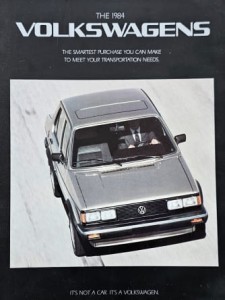Volkswagen Rabbit Jetta GTI Convertible Scirocco Quantum Vanagon - 1984 - prospekt folder reklamowy