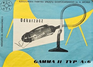 Odkurzacz Gamma II typ A-6  - RFSG Rzeszowska Fabryka Sprzętu Gospodarskiego - folder reklamowy