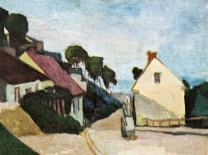 Pocztówka Juliusz Krajewski - Sandomierz - Fragment miasta