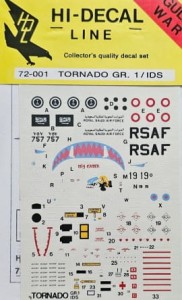 HDL 72-001 - Tornado Gr.1/IDS - kalkomania 1:72