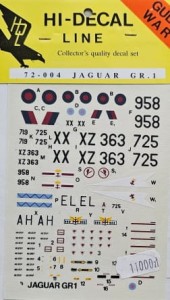 HDL 72-004 - Jaguar Gr.1 - kalkomania 1:72