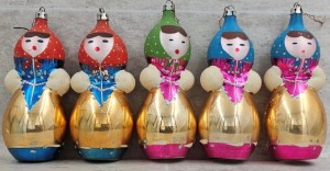 Babuszki - Bombki choinkowe z PRL-u - 5 szt