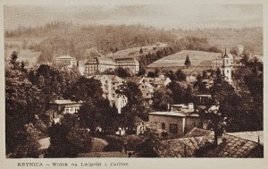 Pocztówka Krynica - Widok na Lwigród i Carlton