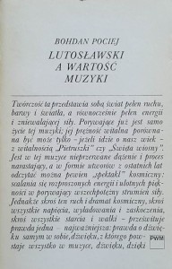 Pociej - Lutosławski a wartość muzyki