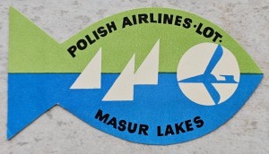 Etykieta Polish Airlines LOT - Masur Lakes - Polskie Linie Lotnicze 