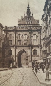 Pocztówka Gdańsk Danzig - Das Langgasser Tor von der Langgasse aus