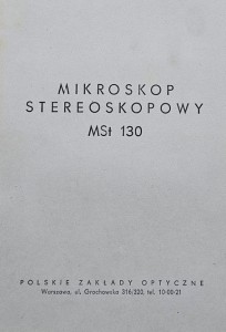 PZO Polskie Zakłady Optyczne - Mikroskop stereoskopowy MSt 130 - folder reklamowy z PRL-u