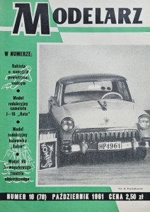 Modelarz 078 - 10/1961 - plany: samolot I-16 Rata, holownik rzeczny Boleń, holownik Jantar, 3-wagonowy zespół elektryczny H0 serii Ew 55, samolot MD 550 Mirage III