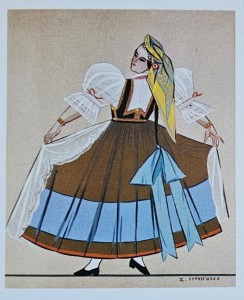 Karnet - Ślązaczka z Cieszyńskiego - il. Z. Stryjeńska