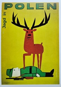 Pocztówka - Polski plakat turystyczny - Jagd in Polen - graf. Wiktor Górka