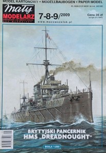Mały Modelarz (2009) - 07-08-09/2009 - Brytyjski pancernik HMS Dreadnought