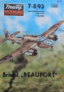 Mały Modelarz (1993) - 07-08/1993 - Samolot Bristol Beaufort