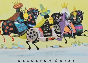 Pocztówka - Wesołych Świąt - il. Leonia Janecka