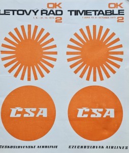 Ceskoslovenske Aerolinie - Czechosłowackie Linie Lotnicze - rozkład lotów 1972
