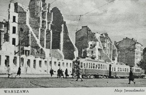Pocztówka - Warszawa - Aleje Jerozolimskie - fot. J. Bułhak